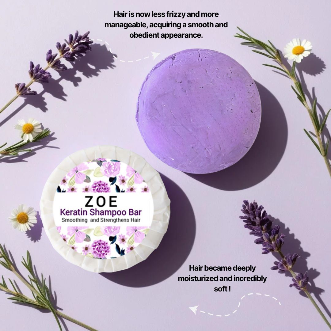 Zoe Keratin Shampoo Bar | Smoothing and Strengthens Hair