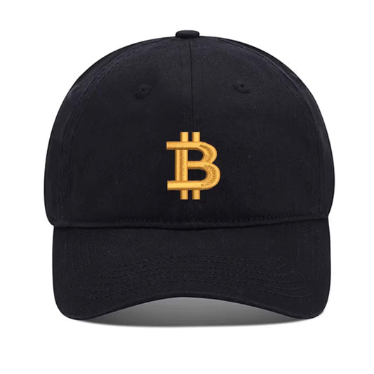 Bitcoin BTC Crypto Unisex Classic Black Baseball Cap with Premium Embroidered Bitcoin Logo Bitcoin BTC Crypto Hat