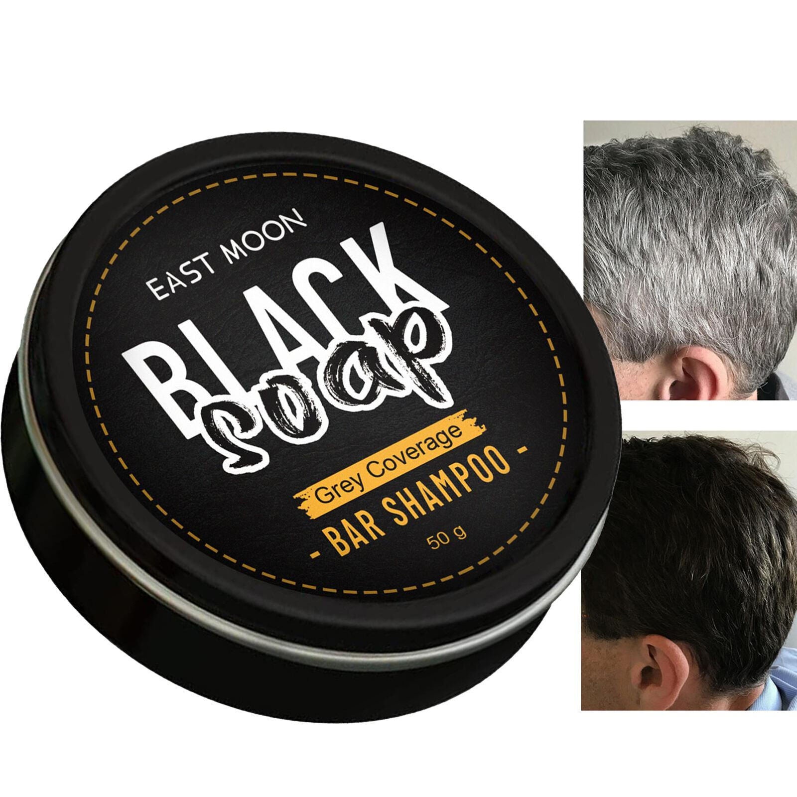 2× Men'S Grey Coverage Bar Shampoo Hair Darkening Black Soap for Grey Hair Cover