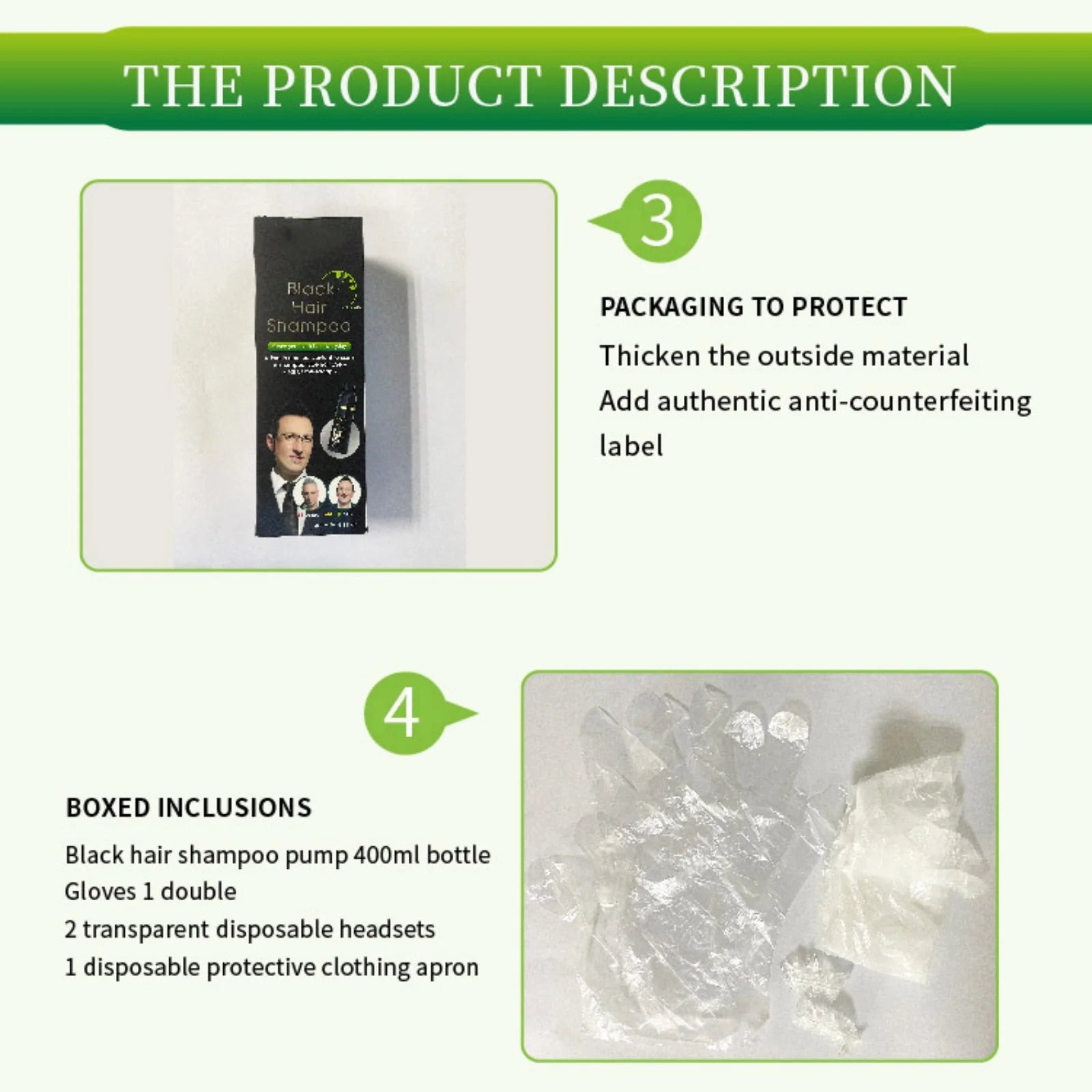 400Ml Black Hair Shampoo, Simple to Use Lasts 30 Days-Fast Acting Natural Ingredients for Women Men