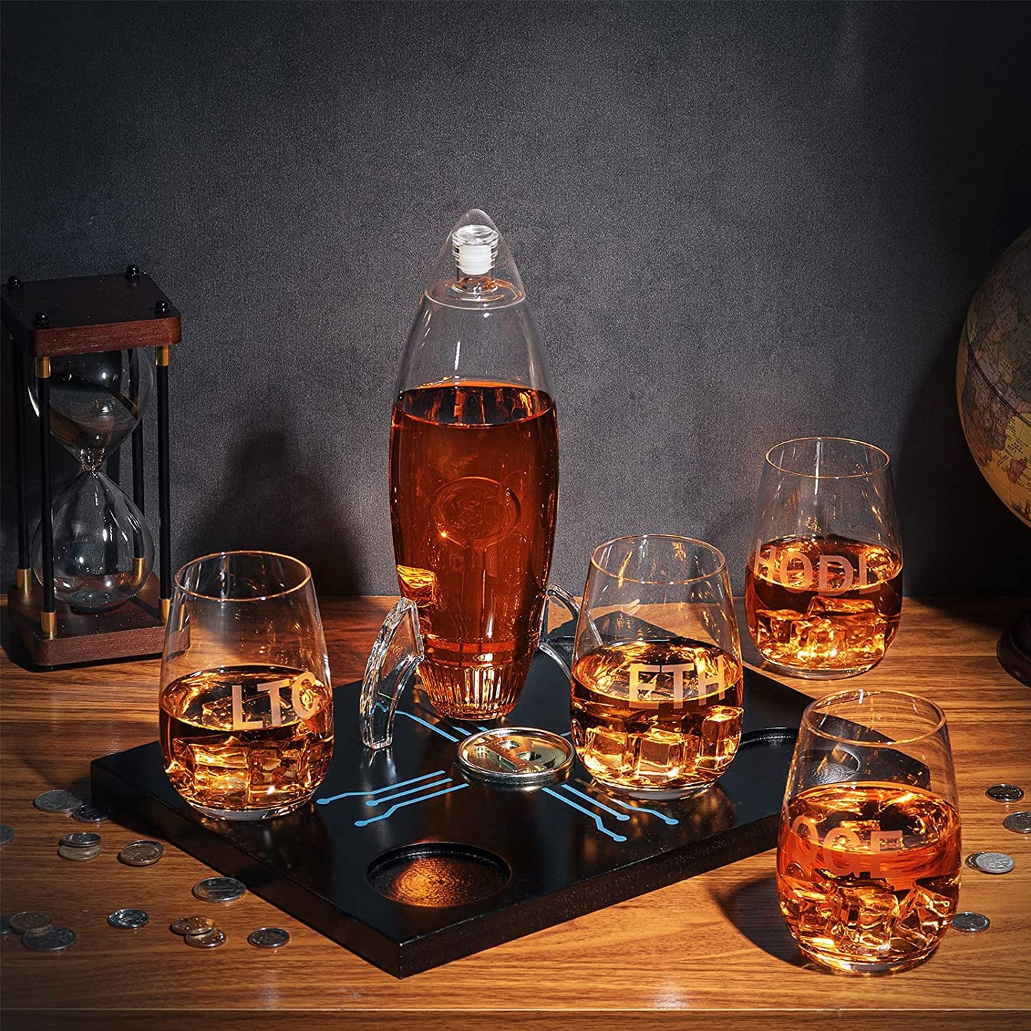 Cryptocurrency Decanter, Bitcoin Decanter To The Moon, Crypto Elon Musk Ethereum Whiskey & Wine Decanter  - Crypto Gifts, HODL