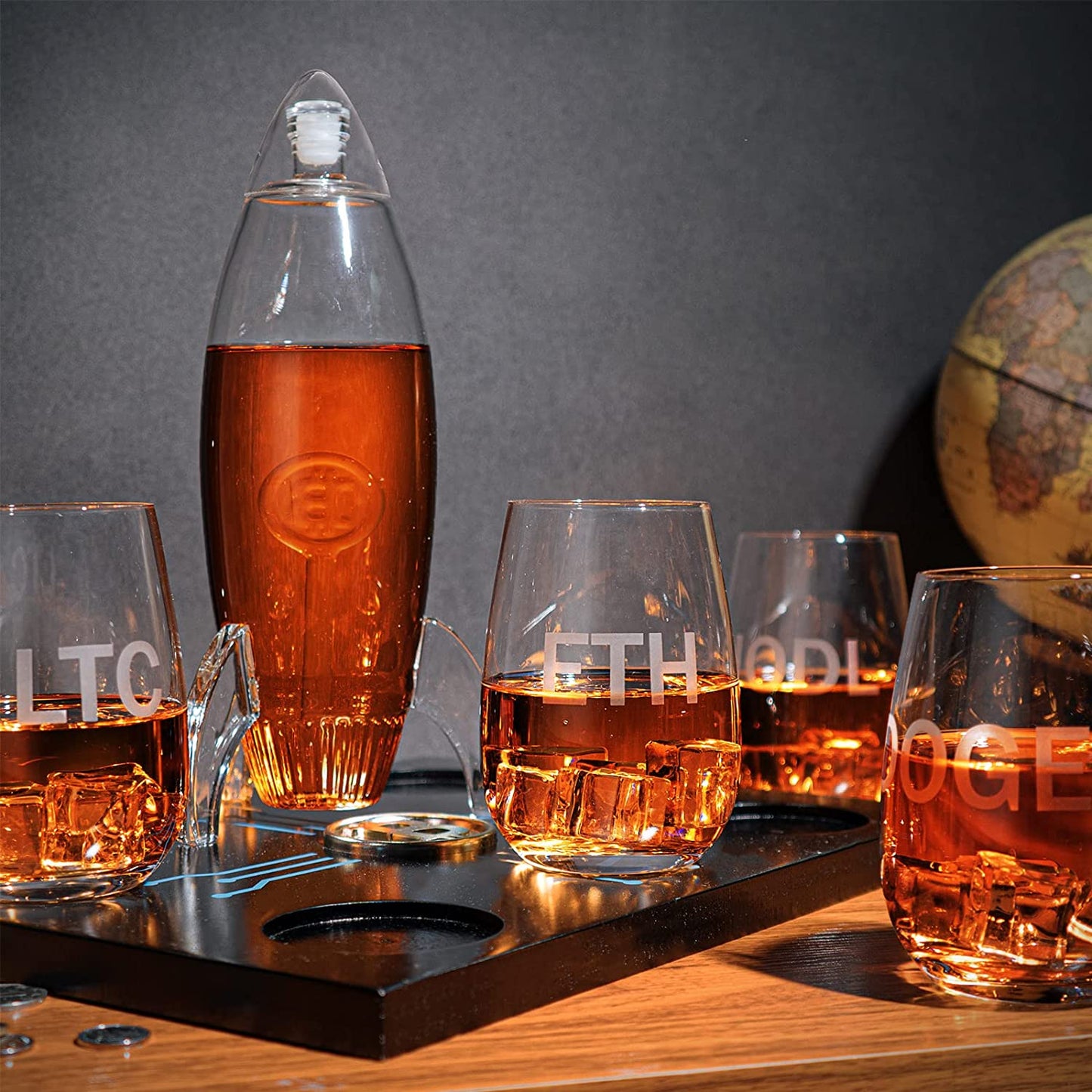Cryptocurrency Decanter, Bitcoin Decanter To The Moon, Crypto Elon Musk Ethereum Whiskey & Wine Decanter  - Crypto Gifts, HODL