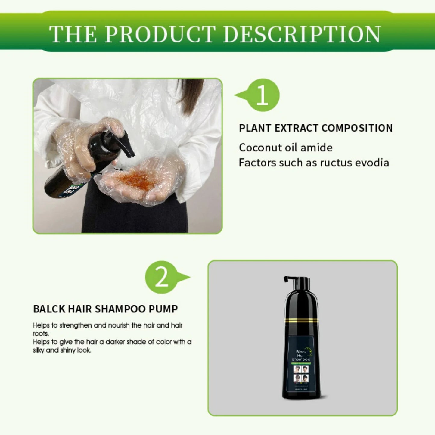 400Ml Black Hair Shampoo, Simple to Use Lasts 30 Days-Fast Acting Natural Ingredients for Women Men