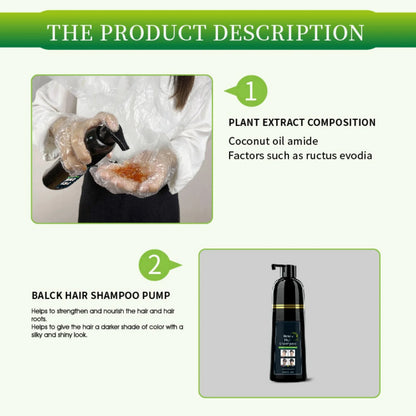 400Ml Black Hair Shampoo, Simple to Use Lasts 30 Days-Fast Acting Natural Ingredients for Women Men