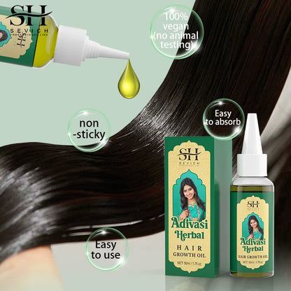 Ayurvedic Hair Growth Oil India Adivasi Organic Hair Growth Serum anti Hair Loss Fast Regrowth Thicken Oils Hair Growth Products