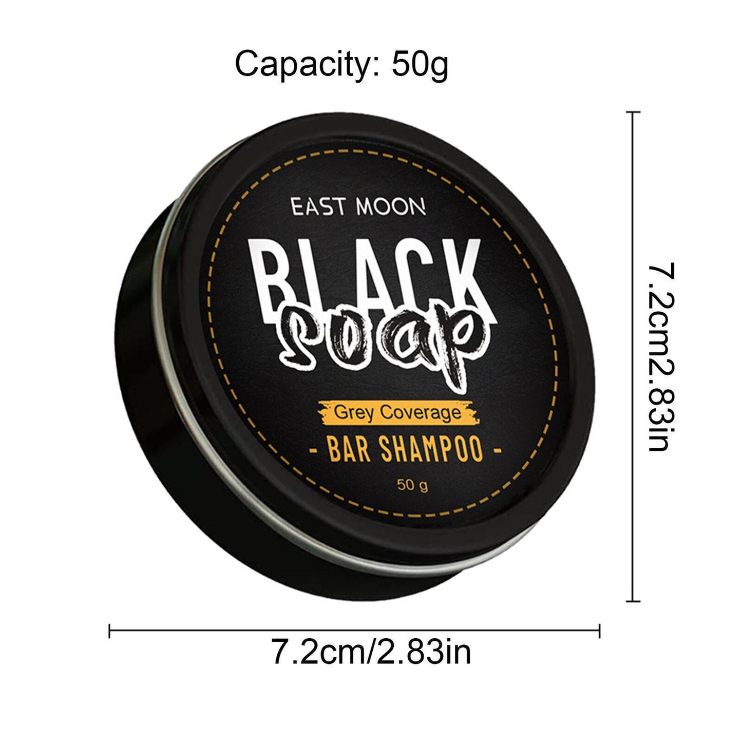 2× Men'S Grey Coverage Bar Shampoo Hair Darkening Black Soap for Grey Hair Cover