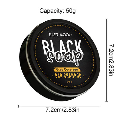 2× Men'S Grey Coverage Bar Shampoo Hair Darkening Black Soap for Grey Hair Cover