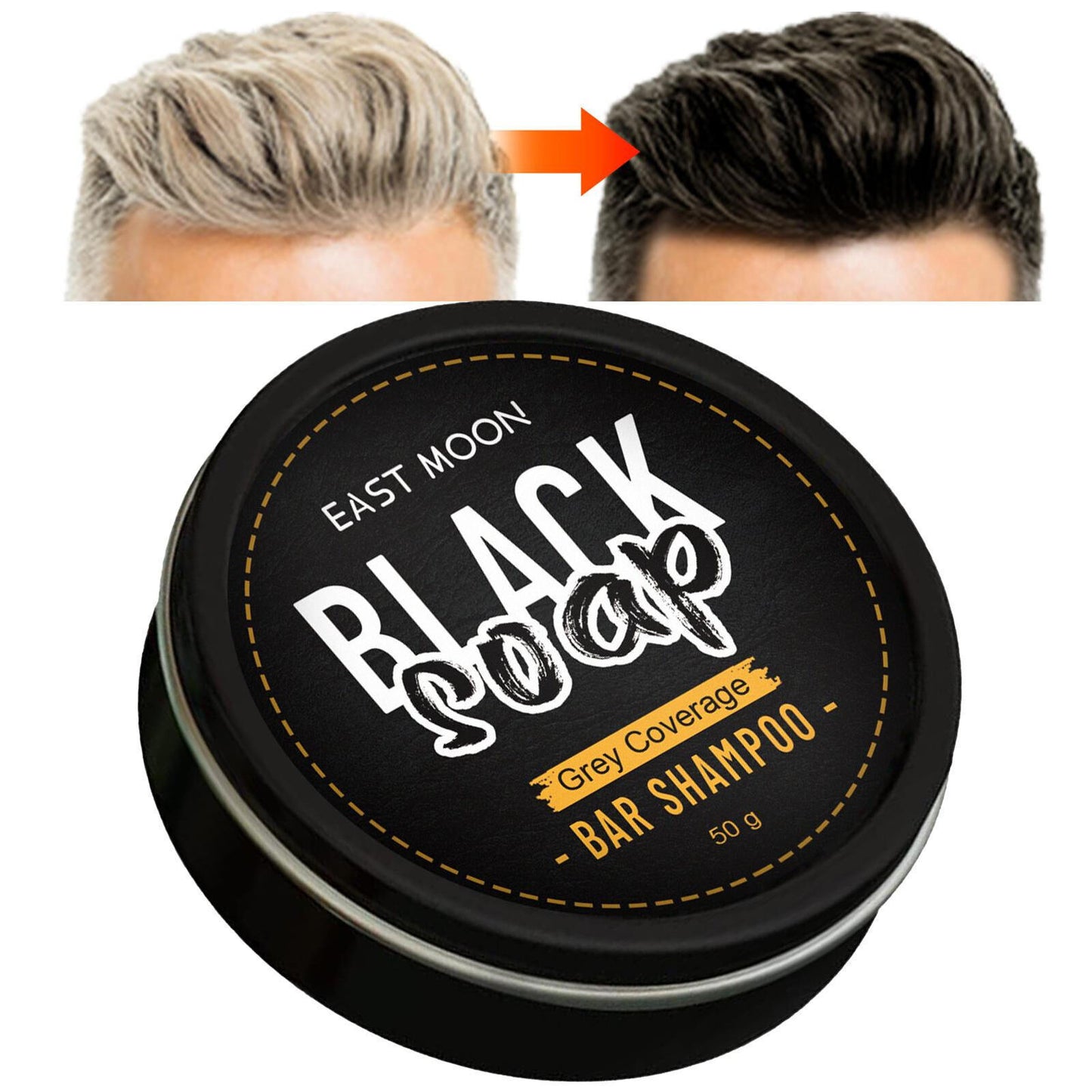 2× Men'S Grey Coverage Bar Shampoo Hair Darkening Black Soap for Grey Hair Cover
