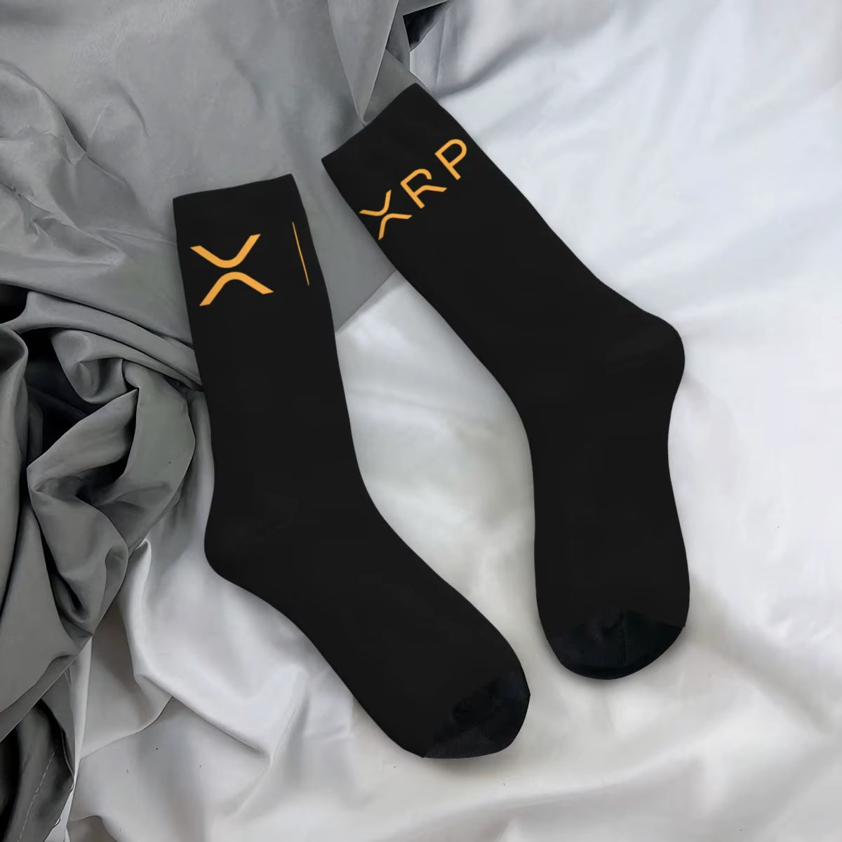 New Men'S Socks Casual Xrp Ripple Side by Side Bitcoin Crypto Sock Polyester Crypto Women Socks Spring Summer Autumn Winter