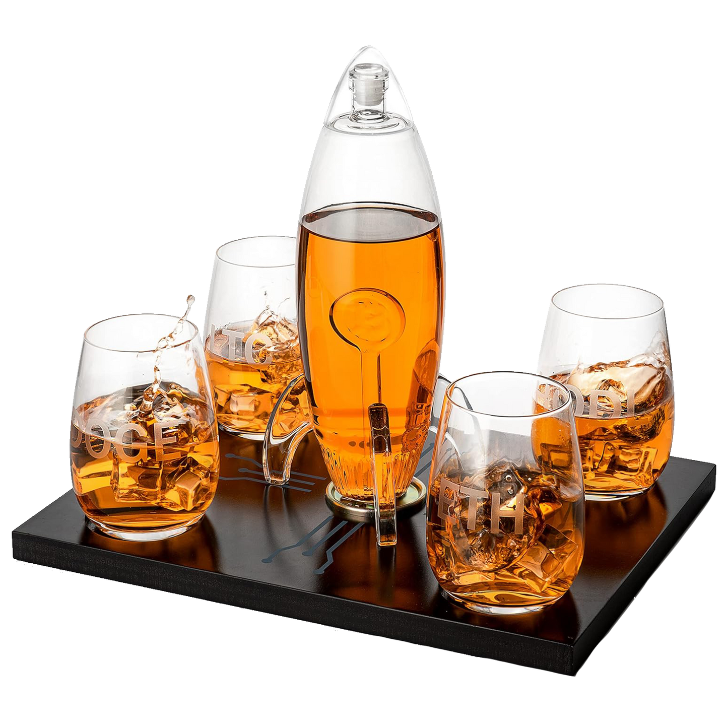 Cryptocurrency Decanter, Bitcoin Decanter To The Moon, Crypto Elon Musk Ethereum Whiskey & Wine Decanter  - Crypto Gifts, HODL